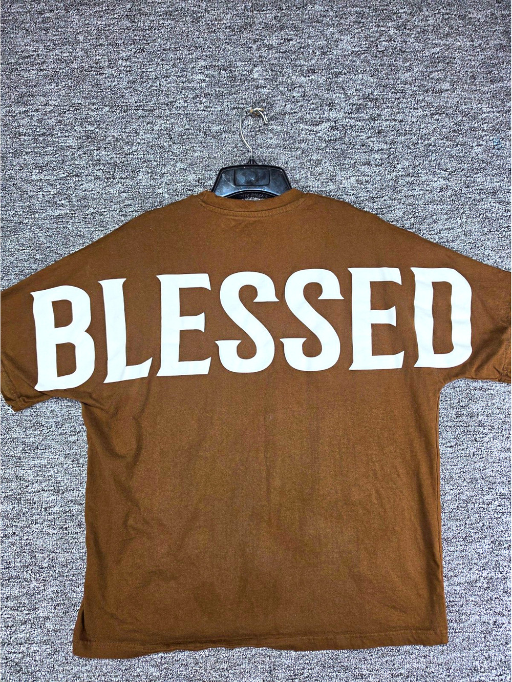 Eighty Eight Brand Men's Brown "Blessed" Graphic Crew Neck T-Shirt Cotton Size M